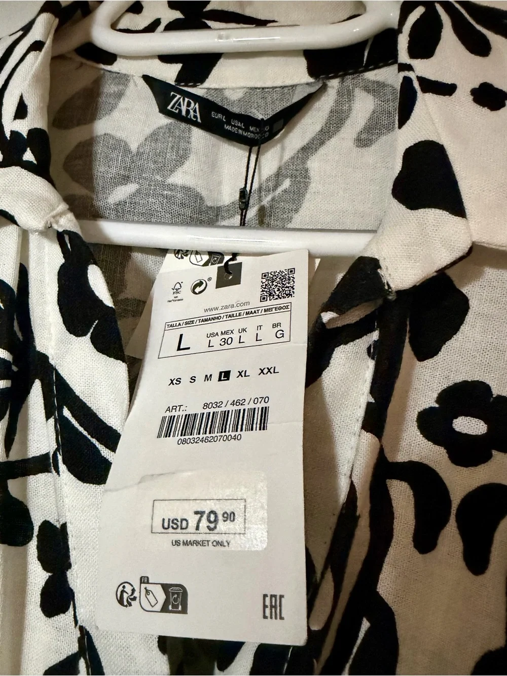 Zara Linen Blend Shirtdress (Large)